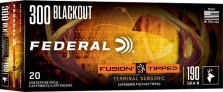 FEDERAL 300 BLK 190GR FUSION SUBSONIC EXPANDING 20 RD/BX 10 BX/CS