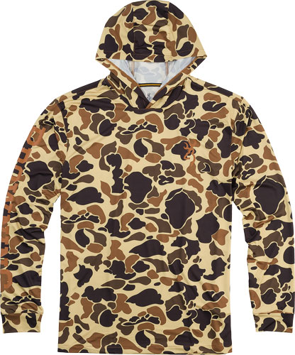 BROWNING HOODED L-SLEEVE TECH - T-SHIRT VINTAGE TAN MED