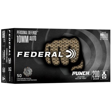 FEDERAL 10MM AUTO 200GR PUNCH JHP 50RD/BX 10BX/CS