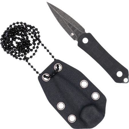 COBRATEC GUARDIAN NECK KNIFE - 1.99" D2 STONEWASH DAGGER W/SH