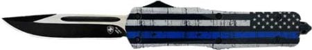 TEMPLAR KNIFE LARGE OTF BACK - THE BLUE 3.5" BLK DROP POINT