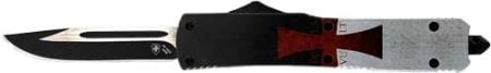TEMPLAR KNIFE SLIM OTF TEMPLAR - FLAG 3.1" BLACK DROP POINT