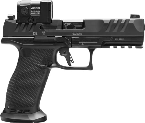 WALTHER PDP PRO ACRO INSTALLED - 9MM 4.5" 18-SHOT BLACK FRAME