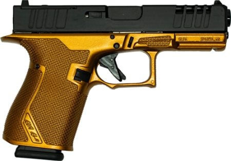 GLFA 19 STRIKER 9MM 4" 15 SHOT - BLK SLIDE GALAXY COPPER FRAME