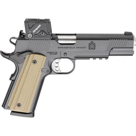 Springfield Armory 1911 Operator Handgun .45 ACP 8rd Magazines (2) 5" Barrel Black with Aimpoint COA Red Dot