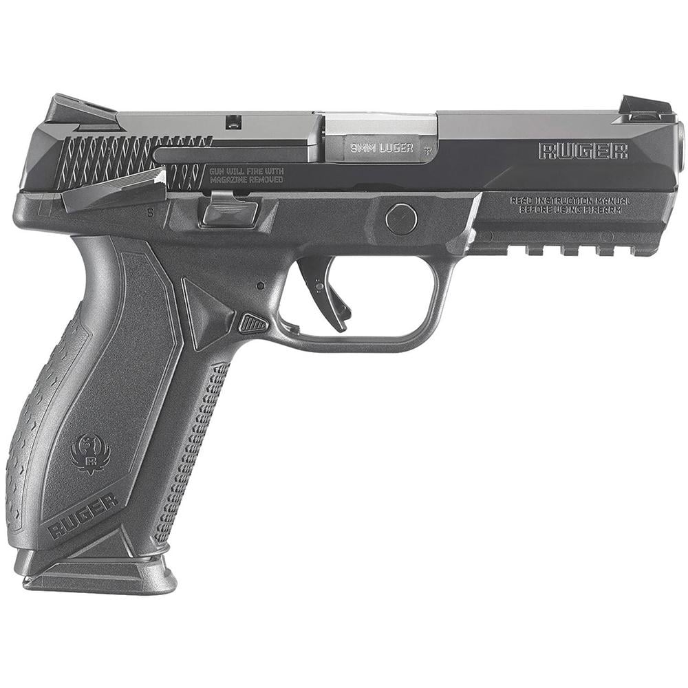 Ruger American Duty Frame Handgun 9mm Luger 10rd Magazine 4.2" Barrel Black with Safety