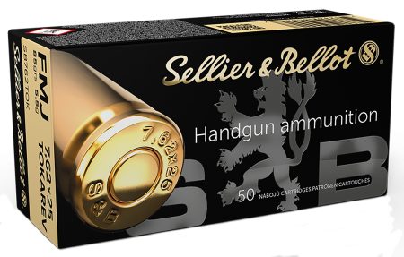 SELLIER & BELLOT 7.62X25 TOKAREV 85GR FMJ 50RD BOX 30 BOXES PER CASE