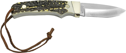 UNCLE HENRY KNIFE STAGLON 2.8" - BLADE W/LEATHER SHEATH - Image 2