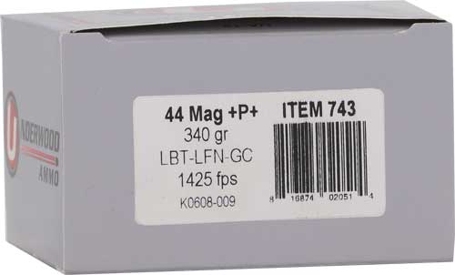 UNDERWOOD 44 REM MAG +P+ 340GR - LEAD-FN 20RD 10BX/CS - Image 2