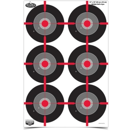 Birchwood Casey Dirty Bird 12"x18" Splatter Target Multiple Bull's Eye 100/ct