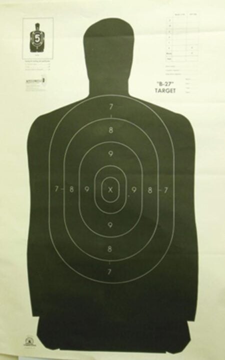 Speedwell Official NRA Police Qualification Silhouette Police Silhouette - Black - 50 yd. 24" X 45" 100/Pack