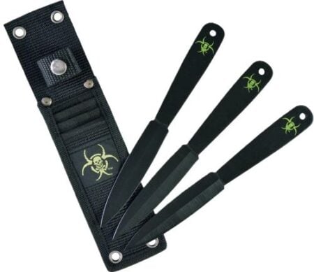 RUKO THROWNING KNIVES 3 PC - 7.38" CARBON STEEL CLAMSHELL