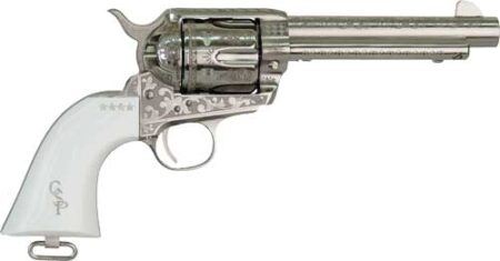 CIMARRON GEORGE PATTON V2 45LC - PW FS 4.75" ENGRAVED NICKEL