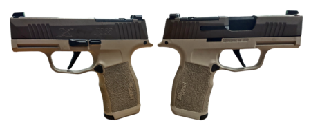 SIG SAUER P365X TWO TONE TAN 9MM PSTL 3.1" BBL 2-12RD MAGS, OPTC PLTE COVER