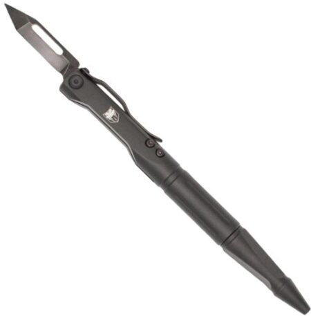 COBRATEC SCRIBE PEN KNIFE 1.5" - BLACK WITH POCKET CLIP